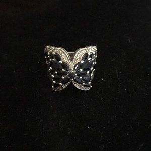 Sterling Silver Sapphire Butterfly Ring
